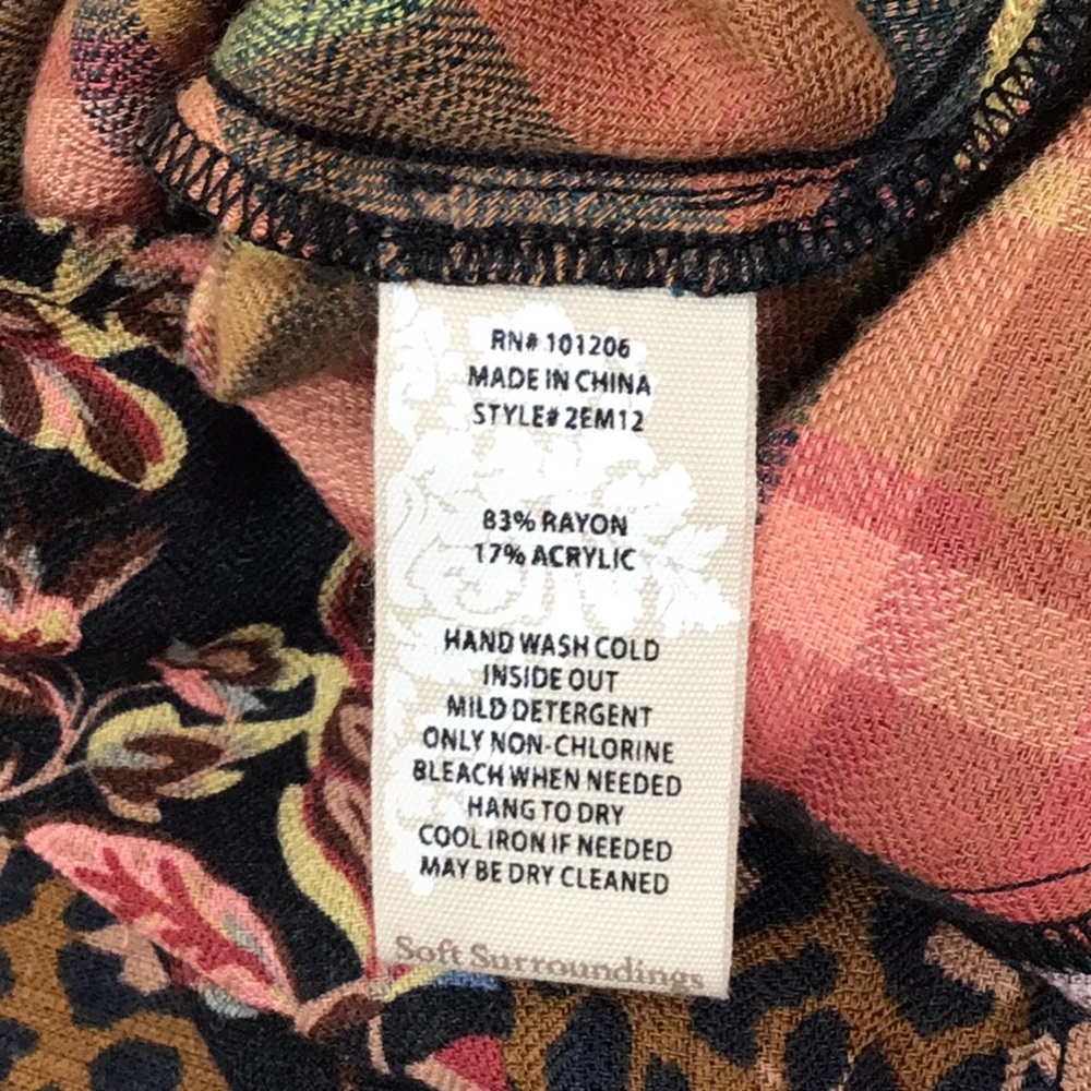 Soft Surroundings mixed pattern button tunic blouse S NWT - Picture 9 of 11